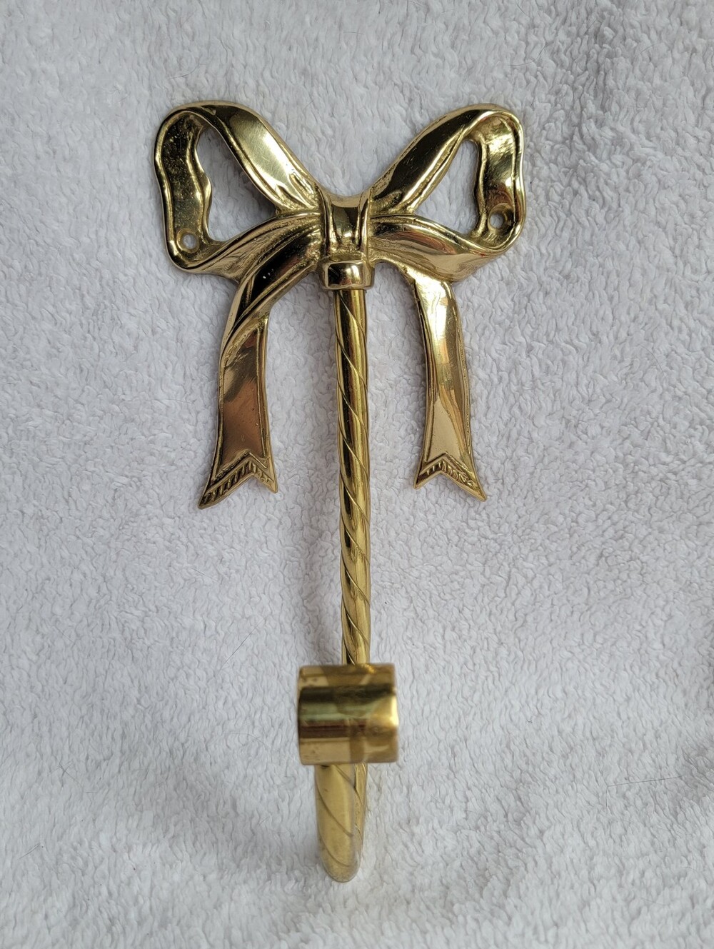 Vintage Gold Ribbon Bow Wall Hook Brass Metal Decorative Towel Coat Hook